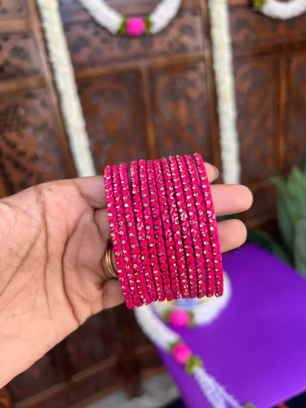 Raindrop Bangles - Dark Pink